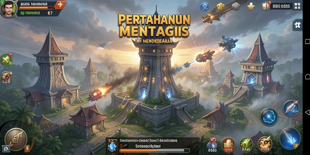 Tangkapan layar 8G8G menampilkan aksi pertahanan menara yang mendebarkan.