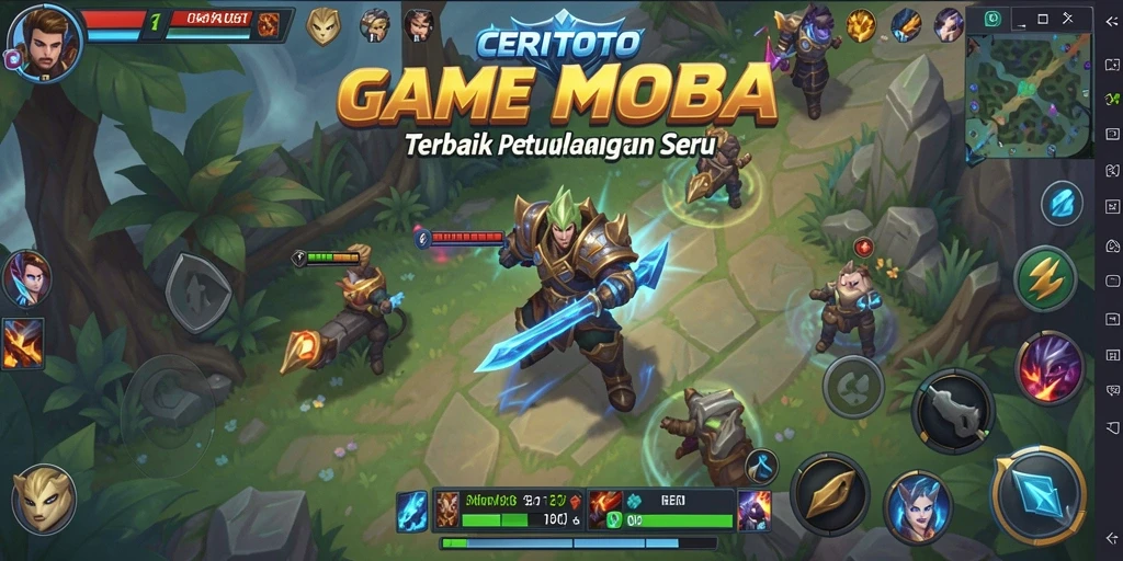 Gameplay MOBA CERITOTO yang memukau dan kompetitif.