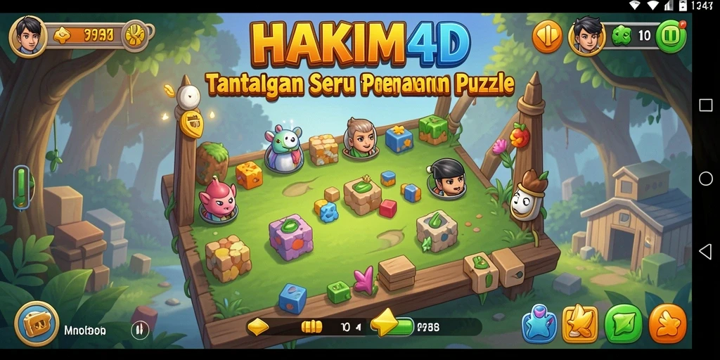 Tampilan gameplay utama HAKIM4D yang penuh teka-teki seru.