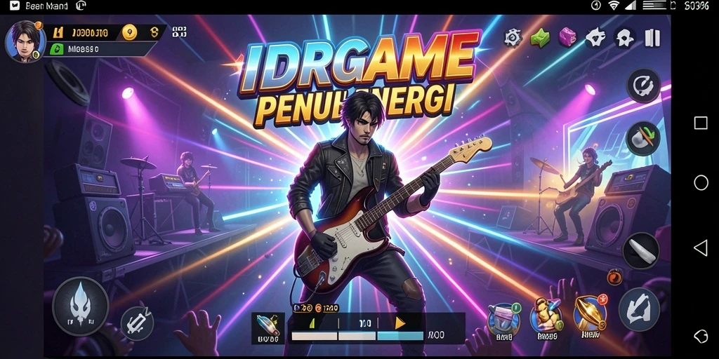 Tampilan screenshot gameplay IDRGAME yang menarik dengan irama musik.