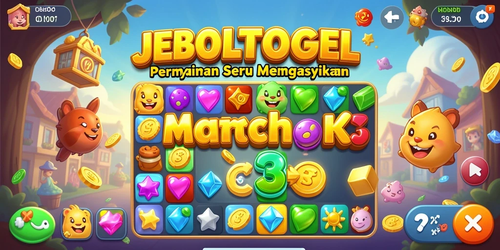 Screenshot gameplay JEBOLTOGEL menampilkan aksi mencocokkan bola berwarna.