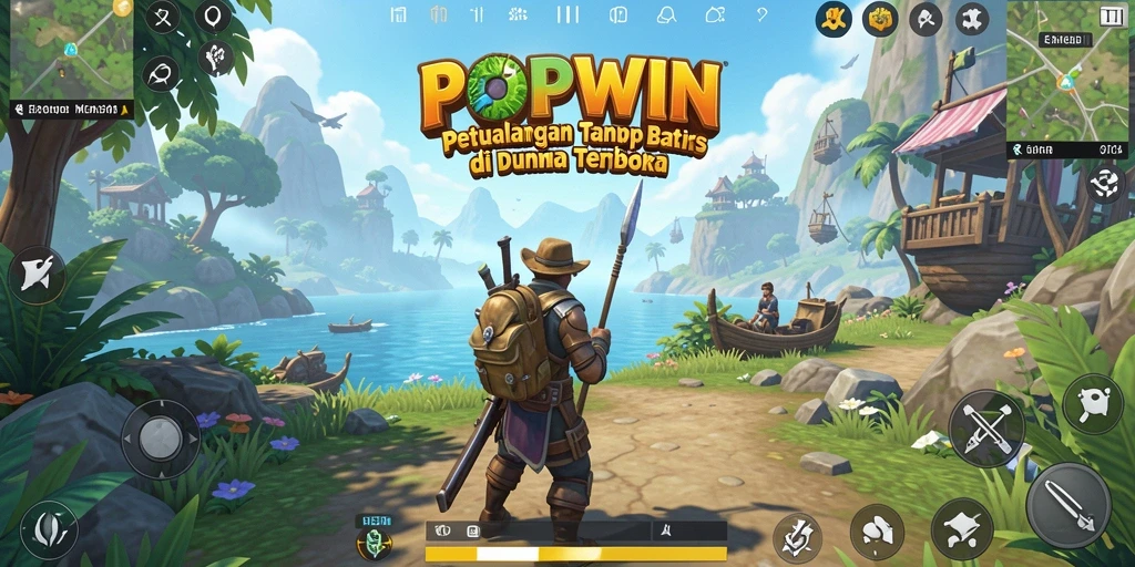 Screenshot gameplay POPWIN yang menampilkan petualangan Open World.